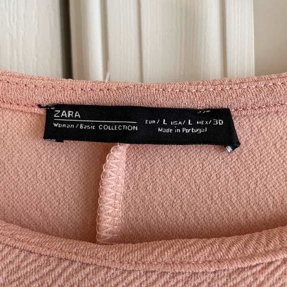 Zara Midi Dress in Coral with flowers size Large - Picture 3 of 4